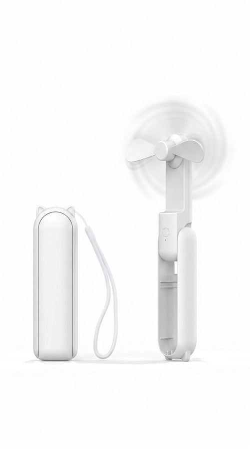 Ventilateur de Poche Pliable — Batterie Externe 2-en-1