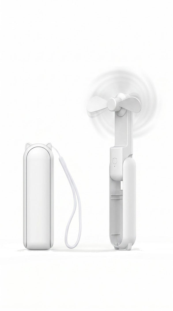 Ventilateur de Poche Pliable — Batterie Externe 2-en-1