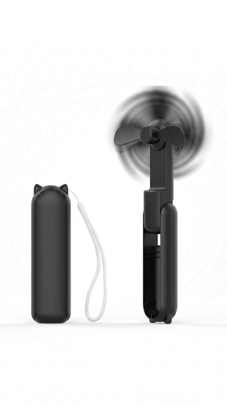 Ventilateur de Poche Pliable — Noir